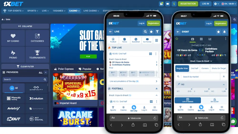 1xBet Casino and Sportsbook Screenshot